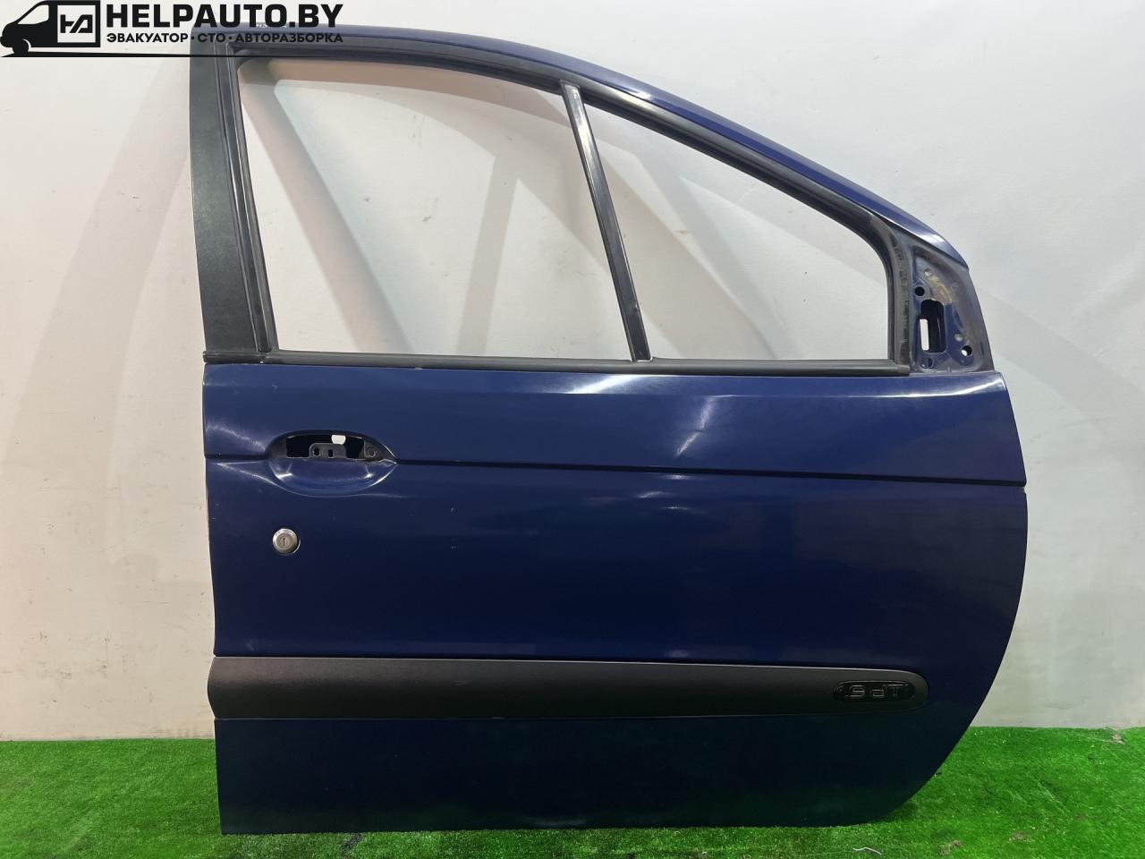 дверь передняя правая Renault Scenic 1 поколение 1998, 1.9 л., F9Q 734, дизель, синий, минивэн, передний привод - фото №1