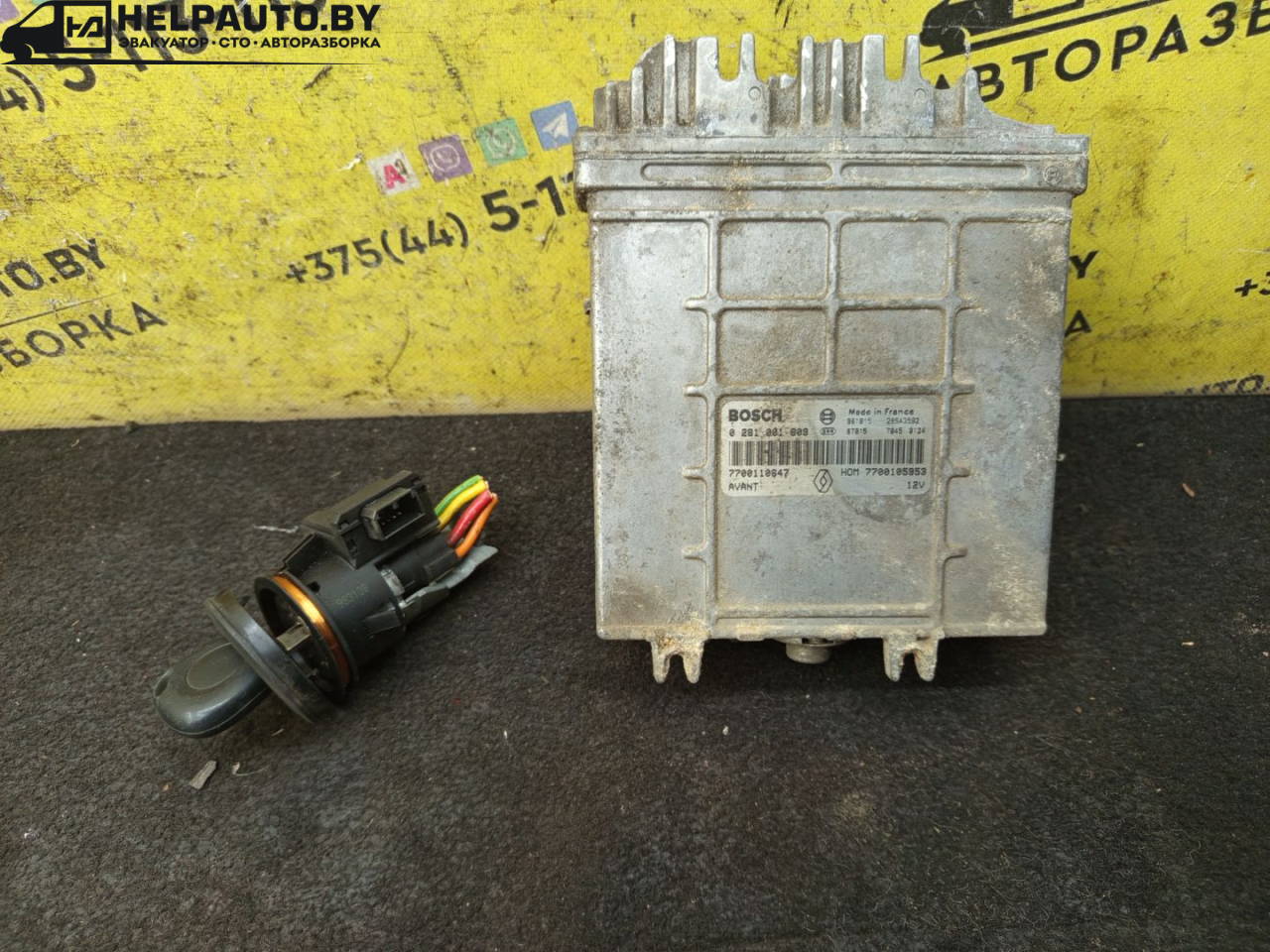 блок управления двигателем Renault Scenic 1 поколение 1998, 1.9 л., F9Q 716, дизель, МКПП, синий, минивэн, передний привод, 0281001809, 7700110647 - фото №1