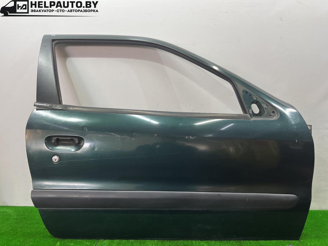 дверь передняя правая Citroen Xsara 1 поколение 1998, 1.6 л., бензин, 5МКПП, зелёный, хетчбэк 3 дв., передний привод - фото №1