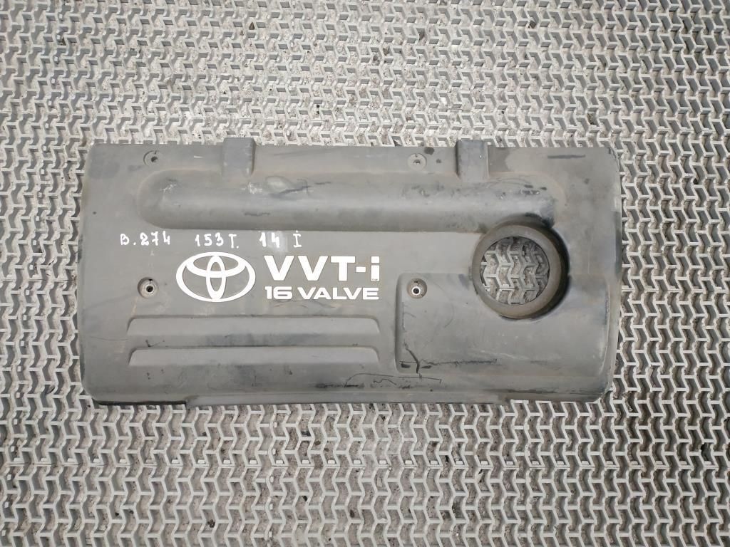 декоративная крышка двигателя Toyota Corolla 9 поколение (E120/E130) [рестайлинг] 2003, 1.4 л., i, 4ZZ-FE, бензин, 5МКПП, т-синий, хетчбэк 5 дв., передний привод, правый руль, 11212-22070