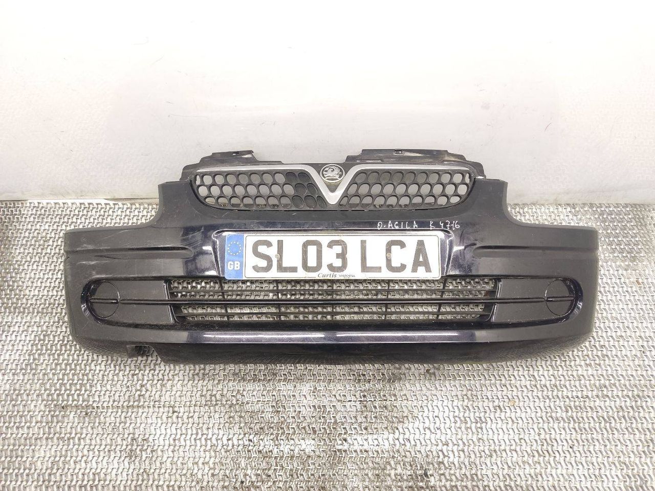 бампер передний Opel Agila 1 поколение (A) 2003, 1.2 л., i, Z 12 XE, бензин, 5МКПП, saphirschwarz / 2hu, хетчбэк 5 дв., передний привод, правый руль, 422495135