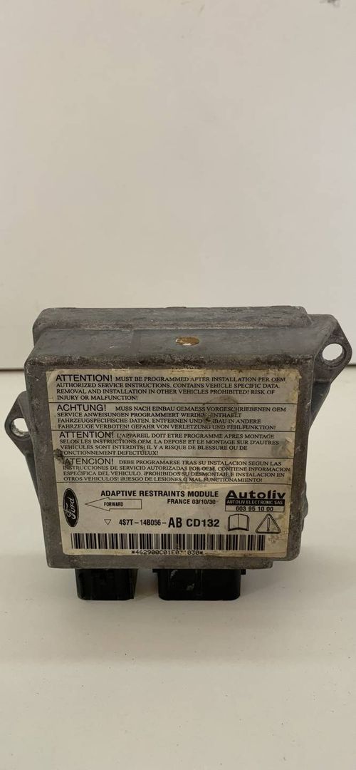 блок AirBag Ford Mondeo 3 поколение (2000 - 2003), 0307807, 4E2T14A624AA, 4S7T14B056AB, 603951000 - фото №1
