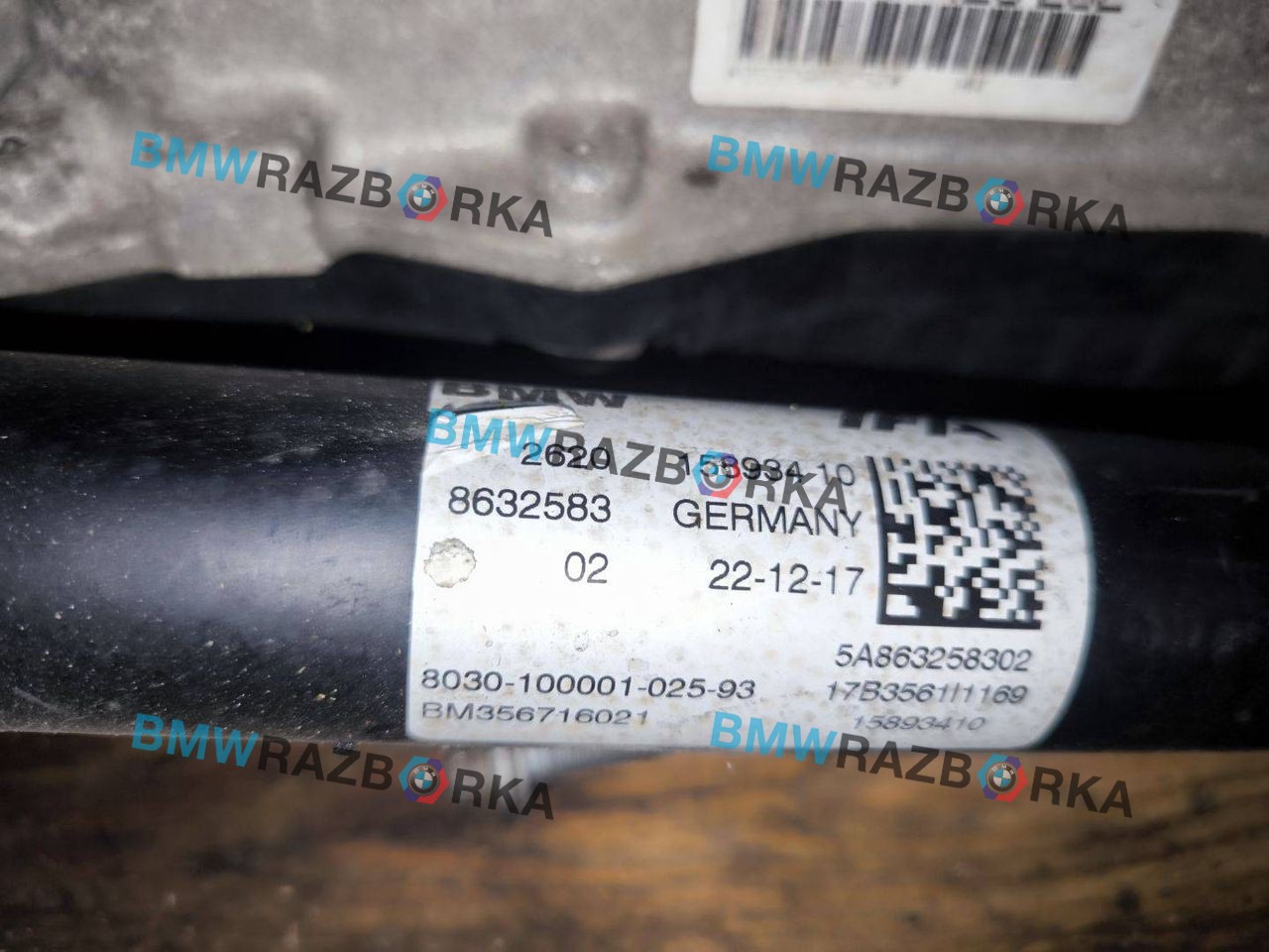 карданный вал BMW X3 G01 2018, 3.0 л., i, B58 B30 A, бензин, АКПП, c1m, внедорожник 5 дв., полный привод, правый руль, 8632583, 26208632583