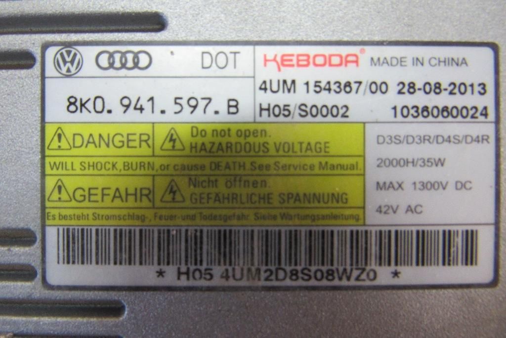 блок розжига ксенона Audi Q7 4L [рестайлинг] 2011, 3.0 л., дизель, внедорожник 5 дв., 8K0941597B