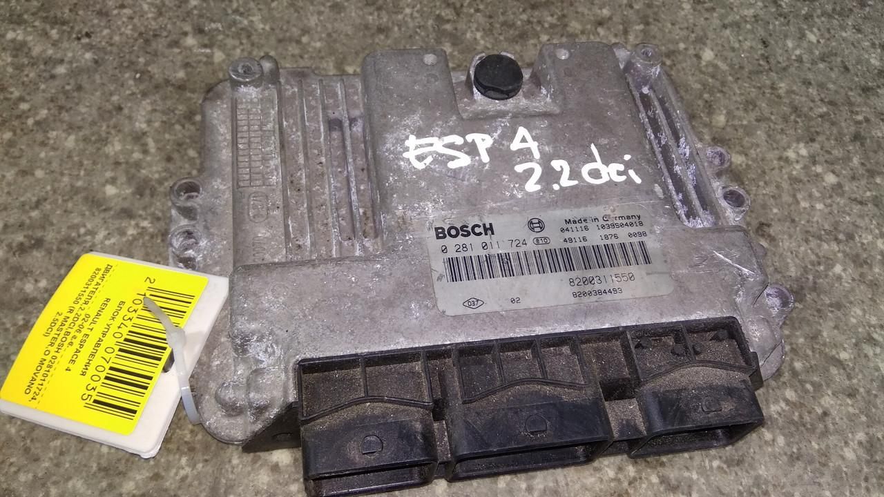 блок управления двигателем Renault Espace 4 поколение (2002 - 2006), 2.2 л., DCi, 8200311550, 0281011724 - фото №1