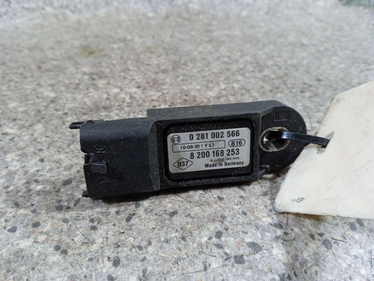 датчик абсолютного давления Renault Megane 3 поколение 2012, 1.5 л., DCi, K9K 836, дизель, 8200168253, 0281002566 - фото №1