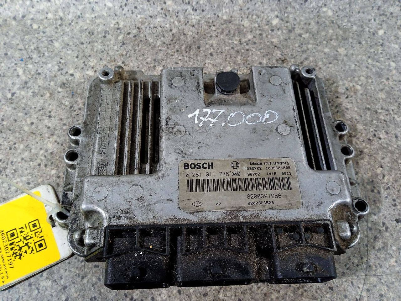 блок управления двигателем Renault Scenic 2 поколение (2003 - 2006), 1.9 л., DCi, F9Q 800, дизель, 8200391966, 0281011776, 8200386508 - фото №1