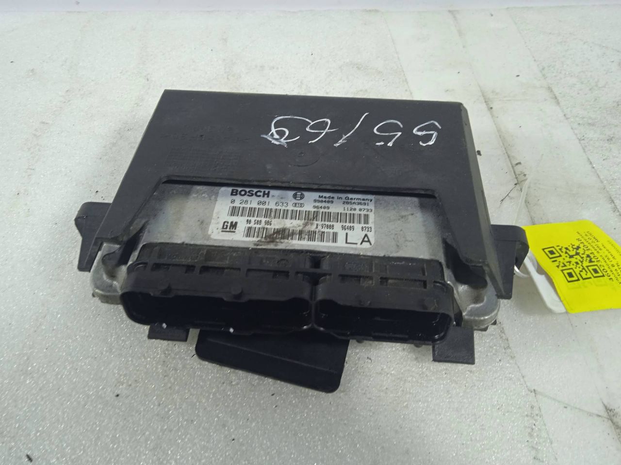 блок управления двигателем Opel Vectra B (1995 - 1999), 2.0 л., DTi, X 20 DTH, дизель, МКПП, 0281001633, 90508986 - фото №1