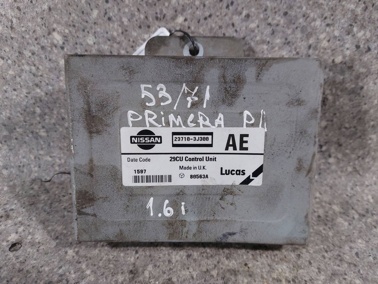 блок управления двигателем Nissan Primera P11 (1996 - 2000), 1.6 л., i, GA16DE, бензин, МКПП, 23710-3J300 - фото №1
