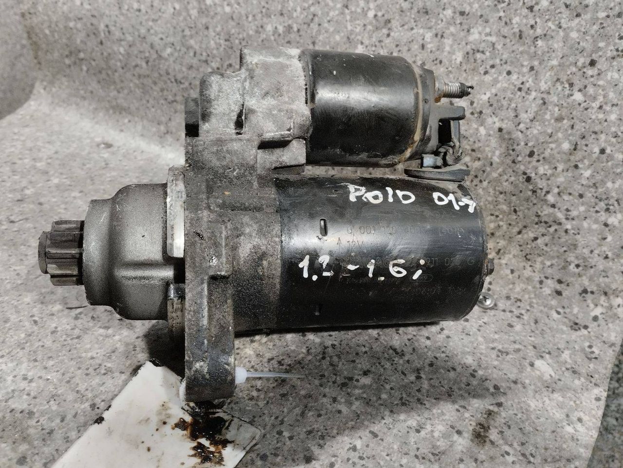 стартер Volkswagen Polo 4 поколение (2001 - 2005), 1.4 л., i, BBY, бензин, МКПП, 0001120400, 021911023G - фото №1