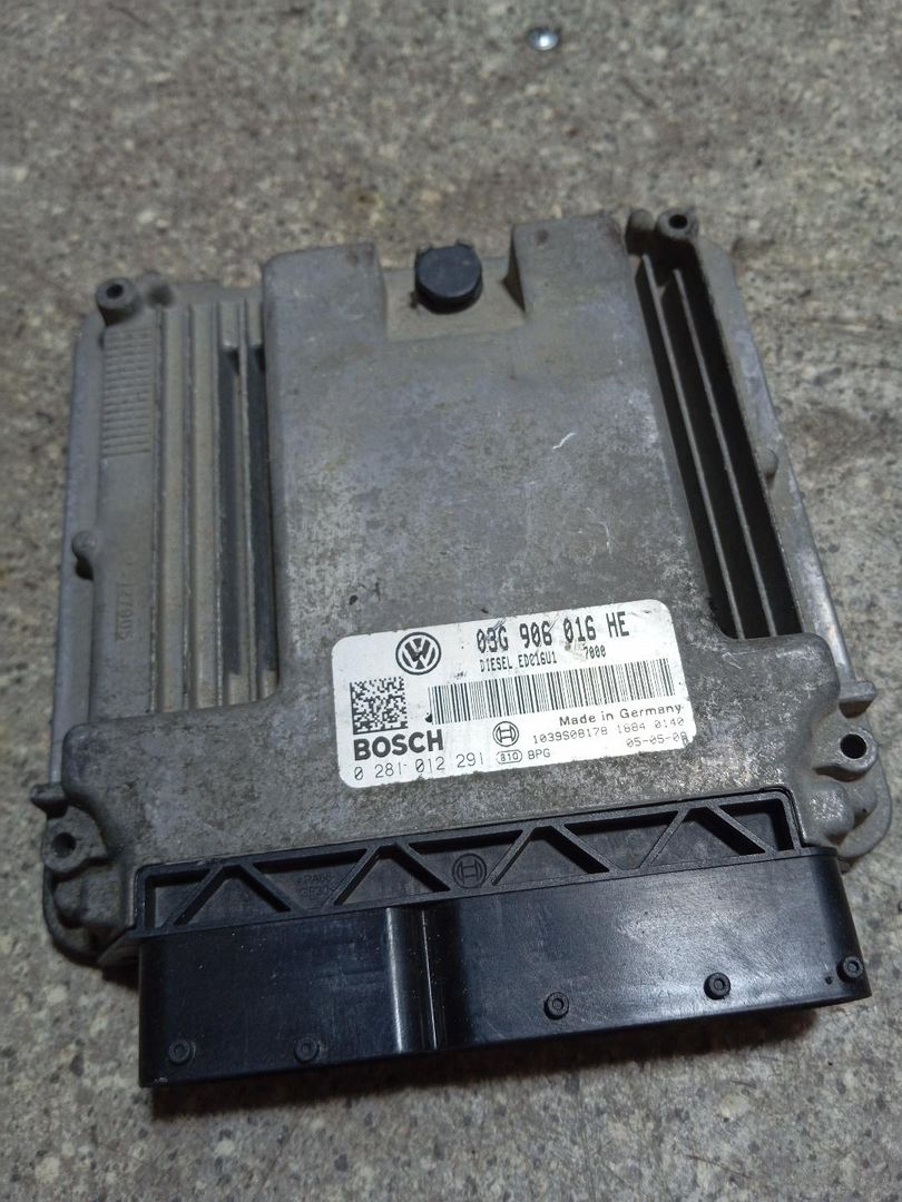 блок управления двигателем SEAT Altea 1 поколение (2004 - 2009), 2.0 л., TDi, BKD, дизель, 03G906016HE, 0281012291 - фото №1