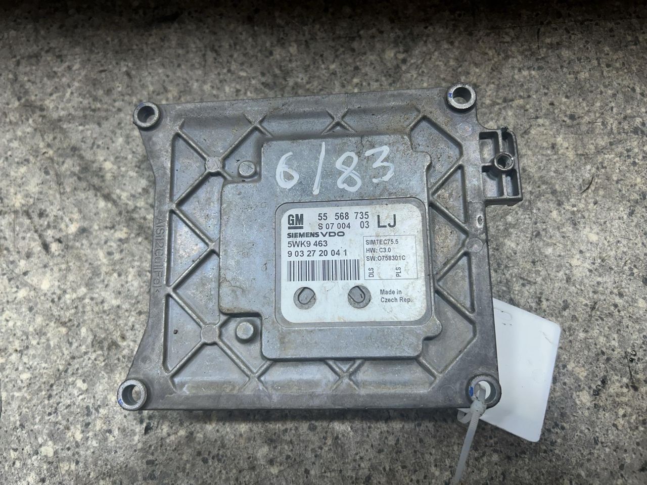 блок управления двигателем Opel Astra H (2004 - 2007), 1.6 л., Z 16 XER, бензин, МКПП, 55568735 - фото №1