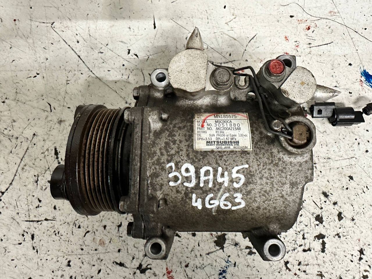 компрессор кондиционера Mitsubishi Lancer 9 поколение 2007, 2.0 л., i, бензин, МКПП, AKC200A215AR - фото №1