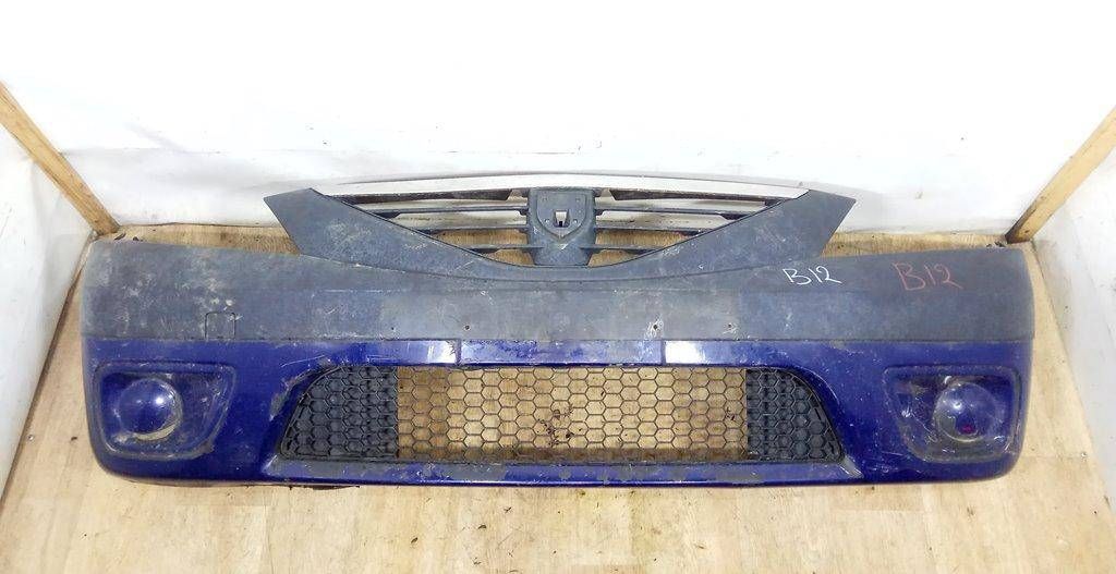 бампер передний Dacia Logan 1 поколение 2007, 1.5 л., DCi, K9K 792, дизель, 5МКПП, синий, седан, передний привод, 6001549312, 8200825158 - фото №1