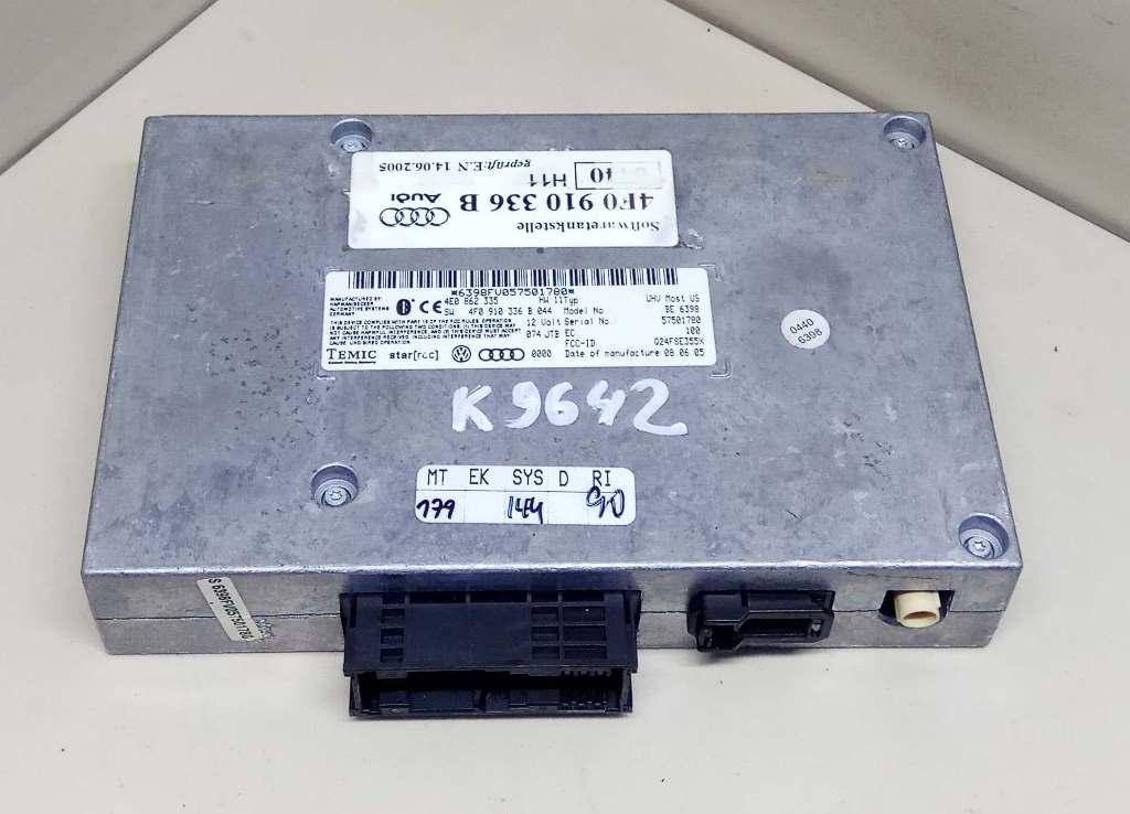 блок управления телефоном Audi A6 4F/C6 2005, 3.2 л., i, BKH, бензин, АКПП, серебристый, седан, передний привод, 4E0862335, 4F0910336B - фото №1