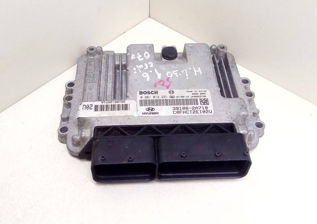 блок управления двигателем Hyundai i30 1 поколение 2007, 1.6 л., CRDi, дизель, BOSCH, 0281014291, 39106-2A710 - фото №1