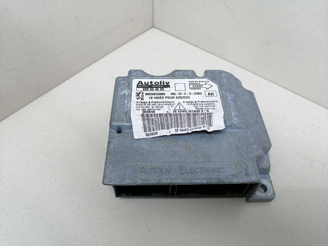 блок AirBag Peugeot 407 1 поколение 2006, 1.6 л., HDi, 9HY (DV6TED4), дизель, МКПП, серый, передний привод, 9655880880, 603554600 - фото №1