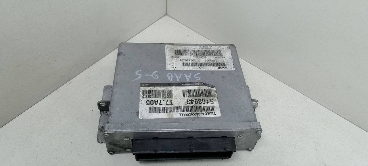 блок управления двигателем Saab 9-5 1 поколение 2000, 5380076, 203820101, 5168943, T7.7A05 - фото №1