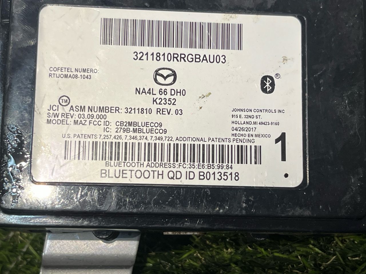блок Bluetooth Fiat 124 2018, 1.4 л., бензин, МКПП, серы, родстер, задний привод, NA4L-66-DH0