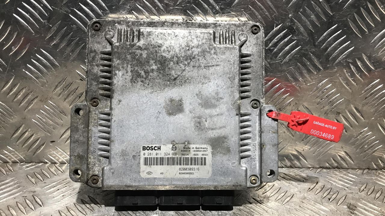 блок управления двигателем Renault Megane 1 поколение [рестайлинг] 2001, 1.9 л., дизель, МКПП, универсал, 0281011324, 8200309316
