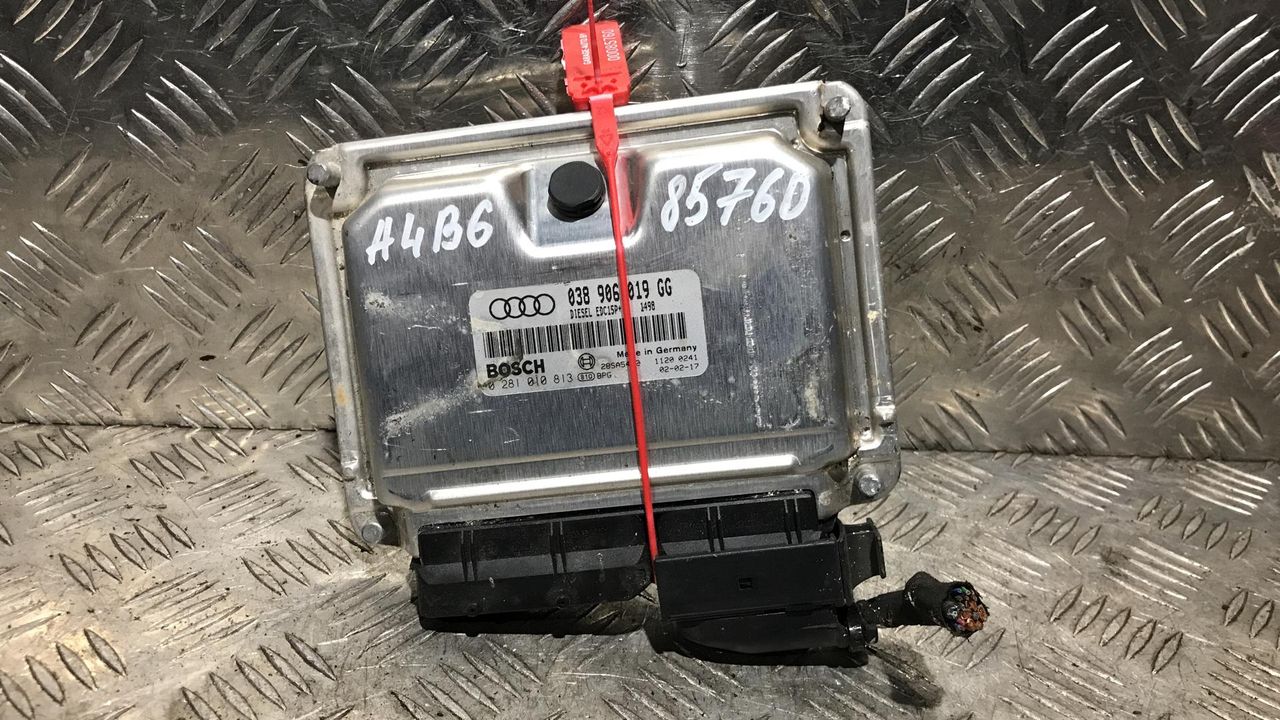 блок управления двигателем Audi A4 B6 2002, 1.9 л., дизель, МКПП, 038906019GG, 0281010813