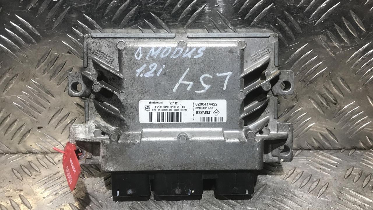 блок управления двигателем Renault Modus 1 поколение [рестайлинг] 2008, 1.2 л., бензин, МКПП, седан, S120200102B, 8200414422, 8200401568