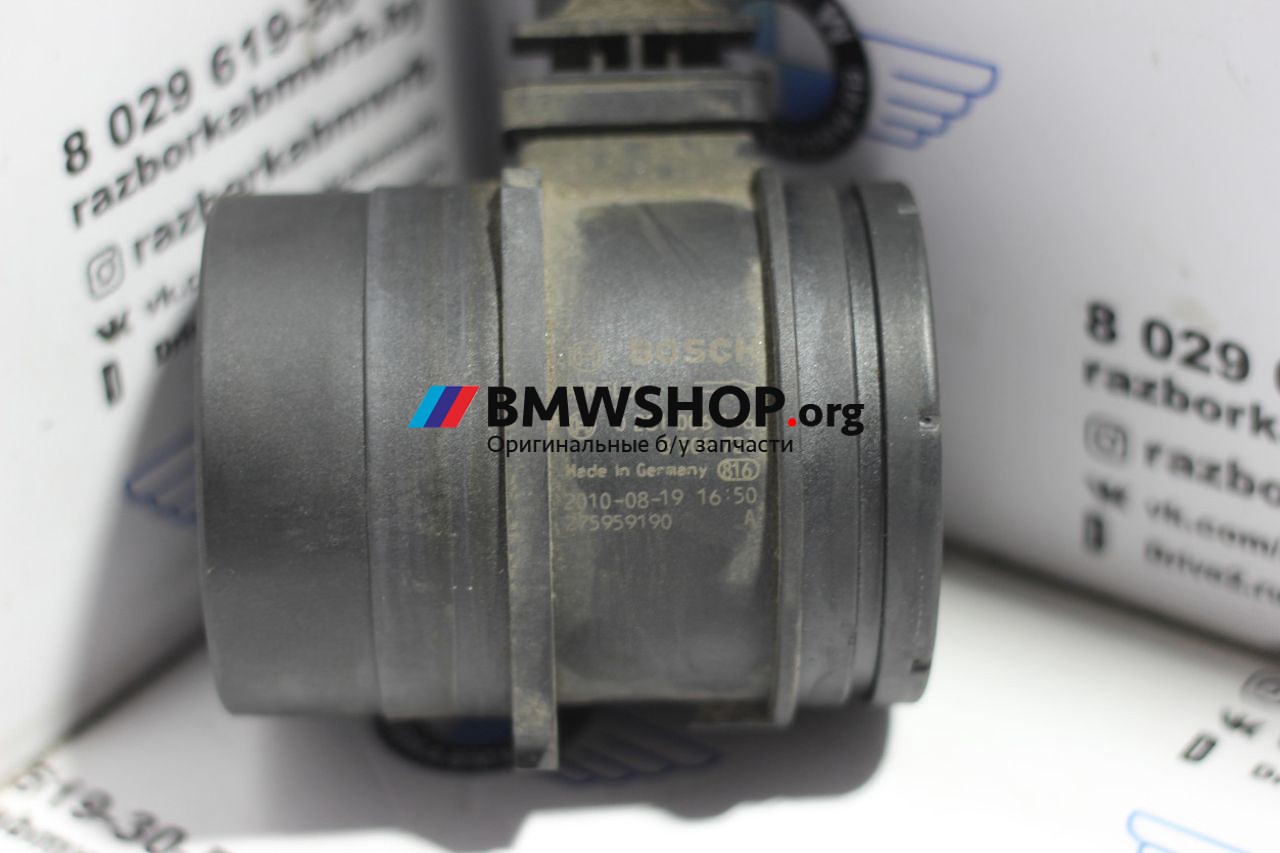 расходомер воздуха BMW 3 серия E90/E91/E92/E93 [рестайлинг] 2009, 2.0 л., дизель, АКПП, черные, универсал, правый руль, 13628509724, 0281006146