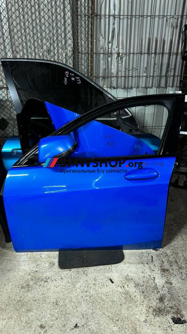 дверь передняя левая BMW 1 серия F40 2021, 1.5 л., B38 A15 A, бензин, АКПП, misano-blau metallic (0c1d), хетчбэк 5 дв., передний привод, правый руль, 41518737059