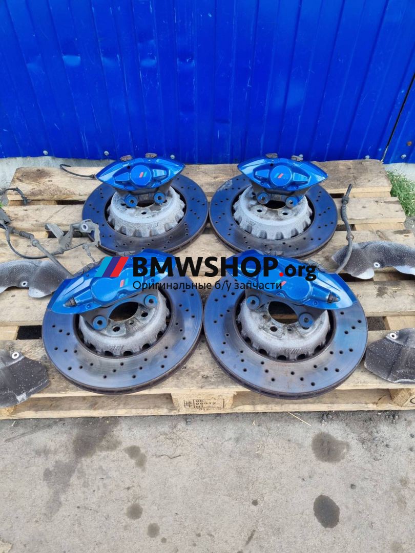 комплект тормозов BMW M3 F80 2016, 3.0 л., S55 B30 A, бензин, робот, mineral-grau metallic (b39), седан, задний привод, правый руль, 34212284811, 34112284809, 34116799469