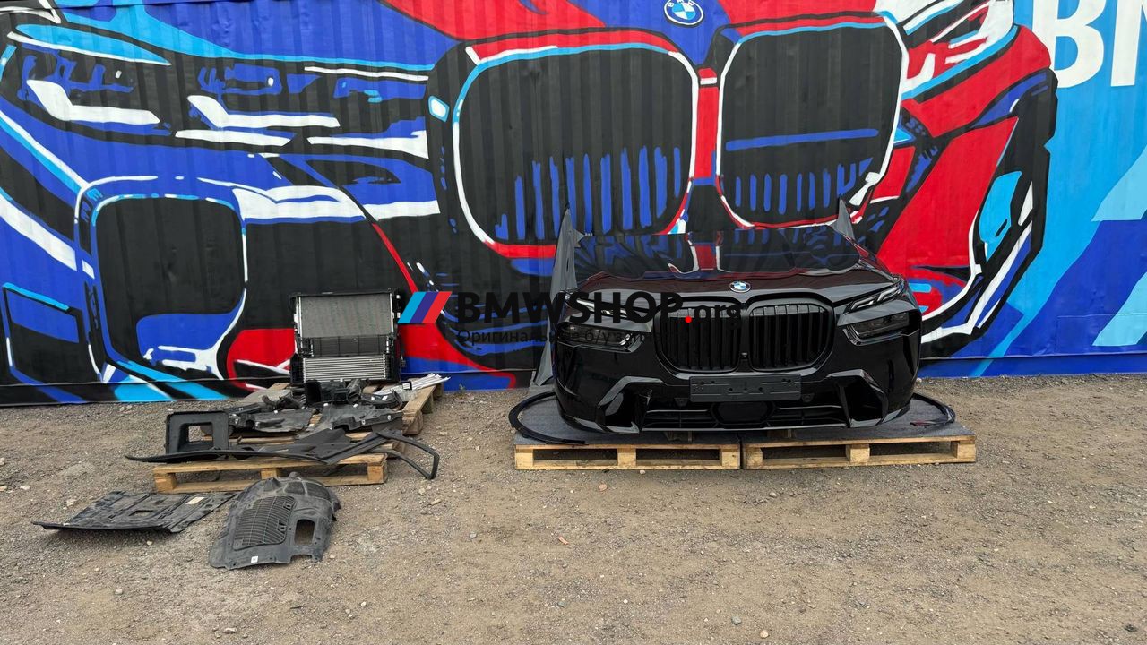 передняя часть (ноускат) BMW X7 G07 [рестайлинг] G07 2023, АКПП, 475 black-sapphire metallic, внедорожник 5 дв., полный привод, правый руль, 8686172, 8472275, 8589043