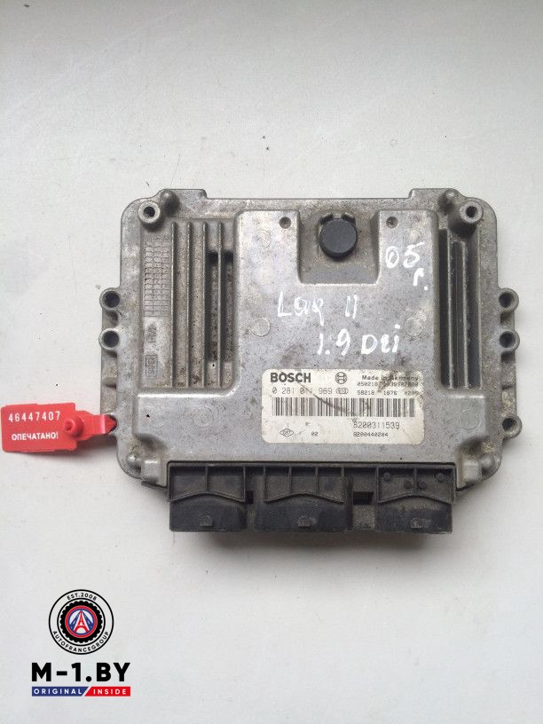 блок управления двигателем Renault Laguna 2 поколение 2005, 1.9 л., дизель, хетчбэк 5 дв., 0281011969