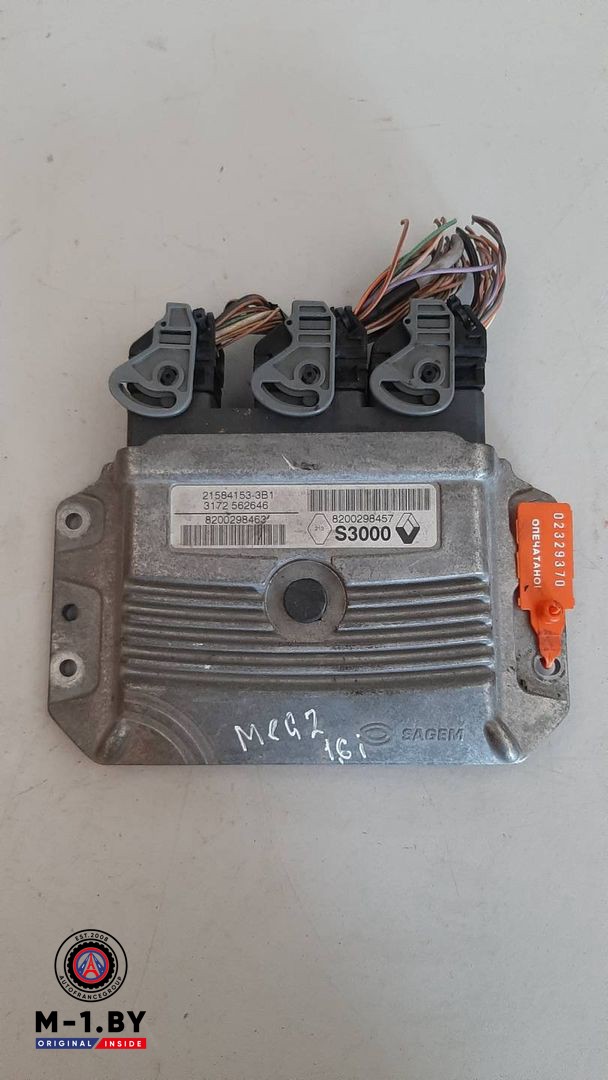 блок управления двигателем Renault Megane 2 поколение 2003, 1.6 л., бензин, 8200298457