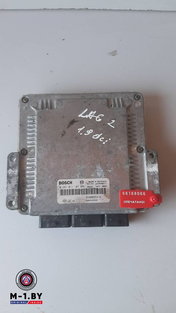 блок управления двигателем Renault Laguna 2 поколение (2001 - 2005), 1.9 л., дизель, 0281011101, 8200095416
