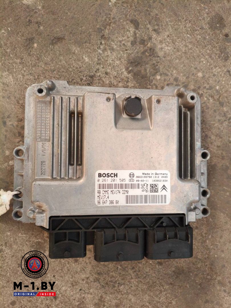 блок управления двигателем Peugeot 308 T7 (2007 - 2011), 1.4 л., бензин, 0261201505, 9664738680, 9663193780