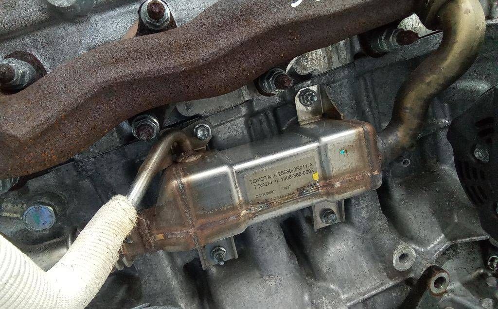 охладитель EGR / Радиатор EGR Toyota Avensis 2 поколение (T250) [рестайлинг] 2008, 2.0 л., дизель, МКПП, 25680-0R011