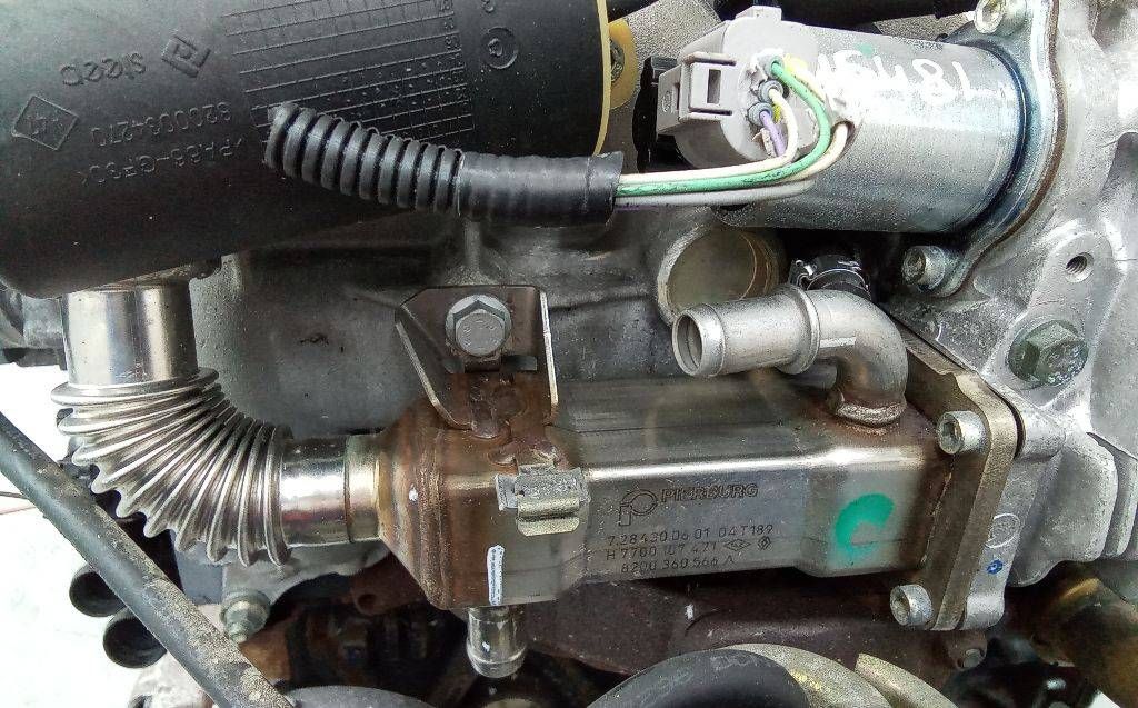 охладитель EGR / Радиатор EGR Renault Scenic 2 поколение 2004, 1.9 л., дизель, МКПП, 7700107471