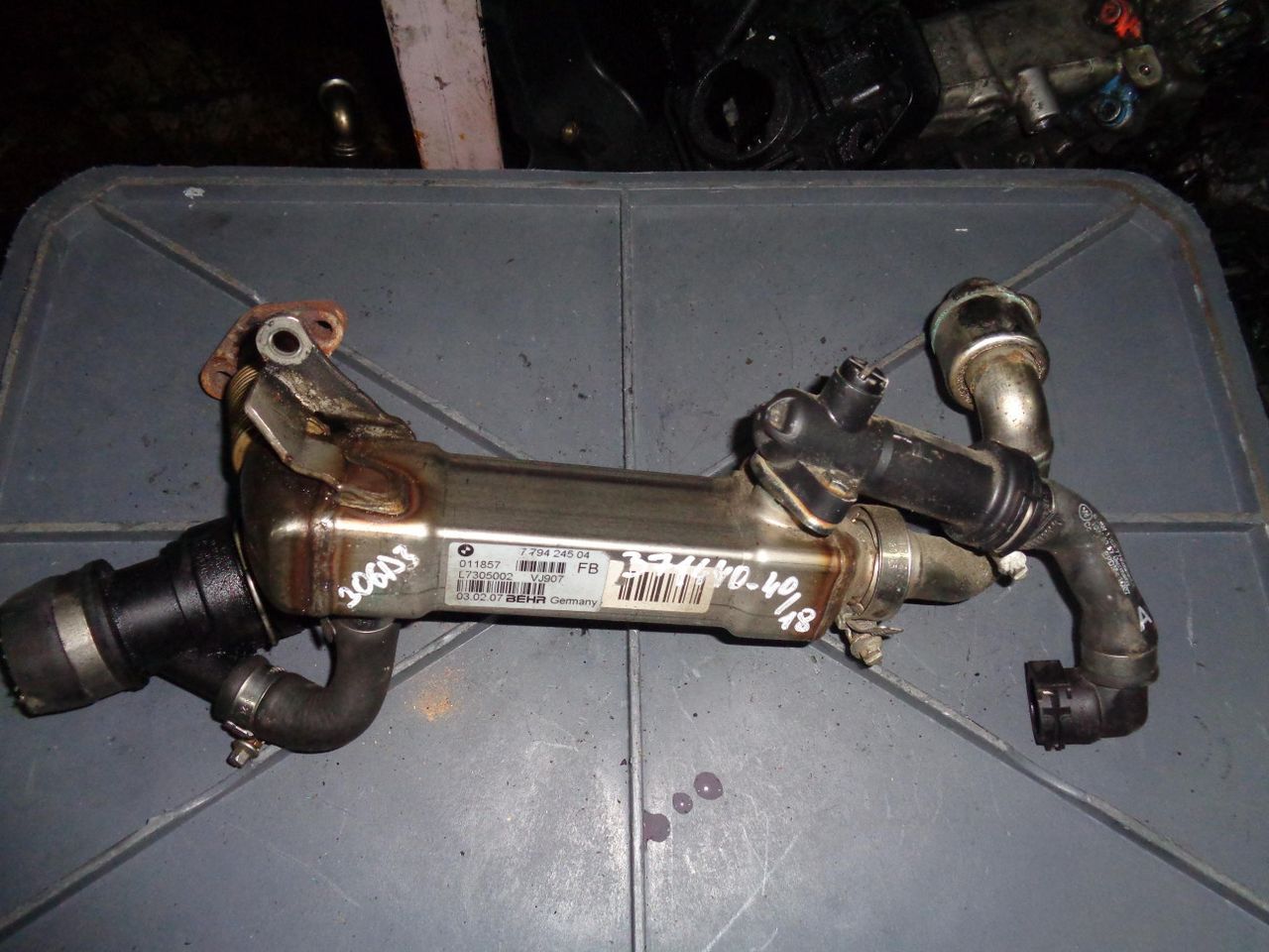 охладитель EGR / Радиатор EGR BMW 5 серия E60/E61 2007, 3.0 л., M57 D30 (306D3), АКПП, седан, 7794245