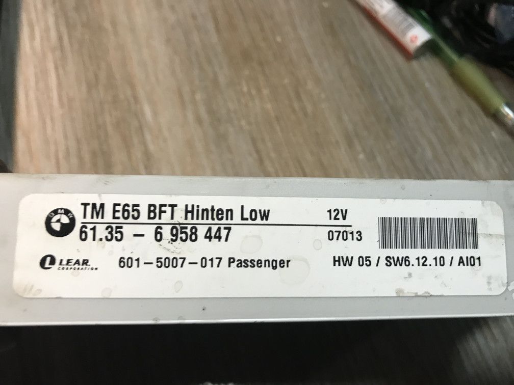 модуль управления двери BMW 7 серия E65/E66/E67 [рестайлинг] 2007, 3.0 л., M57 D30 (306D3), дизель, АКПП, черный, седан, 61356958447, 6958447