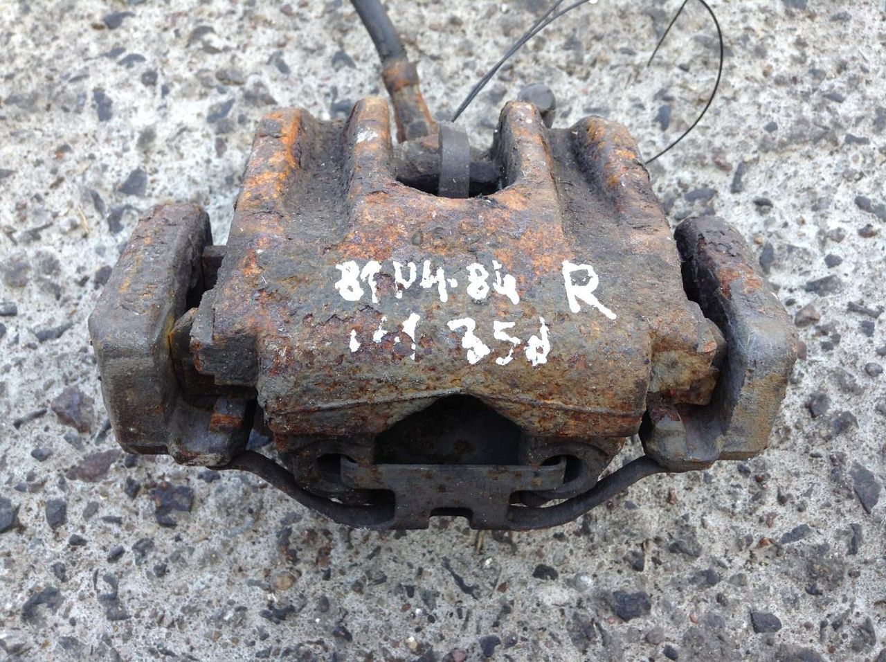 суппорт задний правый BMW 5 серия E60/E61 2006, 3.0 л., M57 D30 (306D4), дизель, АКПП, синий, седан