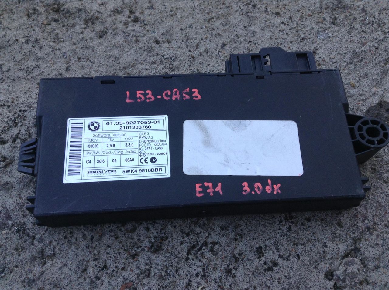 Иммобилайзер BMW X6 E71/E72 2010, 3.0 л., N57 D30 A, дизель, АКПП, внедорожник 5 дв., 9227053, 9217854