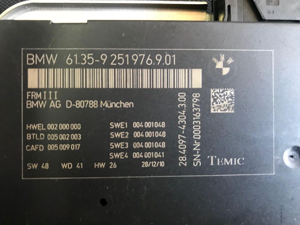 блок управления светом BMW 7 серия F01/F02 2010, 4.4 л., N63 B44 A, бензин, АКПП, черный, седан, 61359251976, 9251976