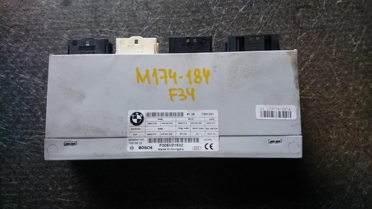 блок управления крышкой багажника BMW 3 серия F30/F31/F34 2013, 2.0 л., N47 D20 C, дизель, АКПП, хетчбэк 5 дв., правый руль, 61357381251, 7381251