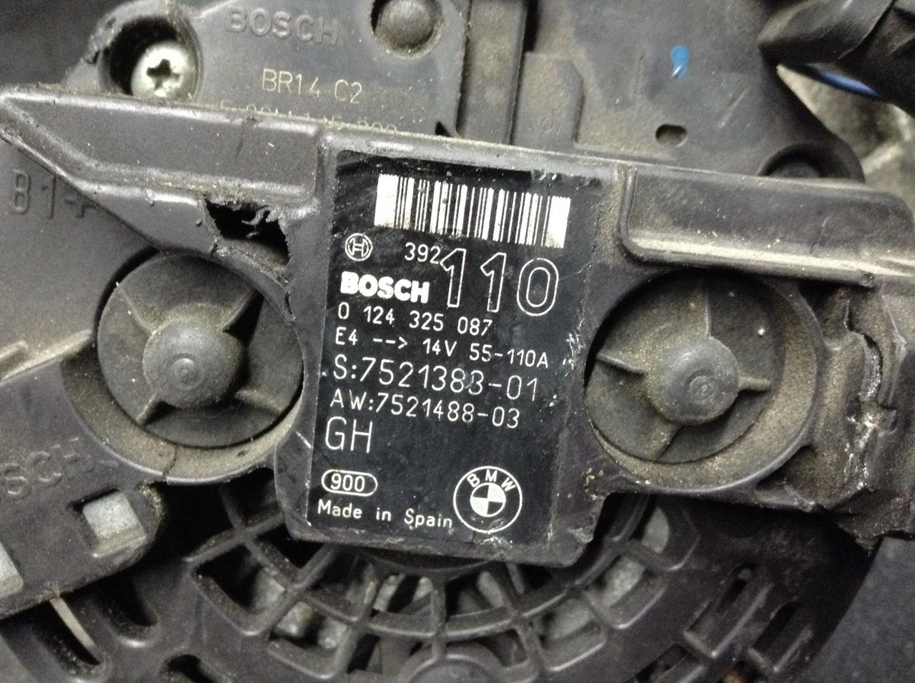 генератор BMW 3 серия E46 2003, 1.8 л., N42 B18 A, бензин, АКПП, хетчбэк 5 дв., 7521383, 7521488