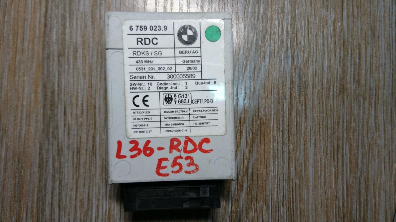 блок контроля давления в шинах BMW X5 E53 2003, 4.6 л., M62 B46 (468S1), бензин, АКПП, внедорожник 5 дв., 6759023