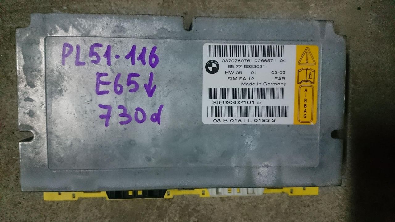 блок AirBag BMW 7 серия E65/E66/E67 2003, 3.0 л., M57 D30 (306D2), дизель, АКПП, седан, 65776933021, 037078076