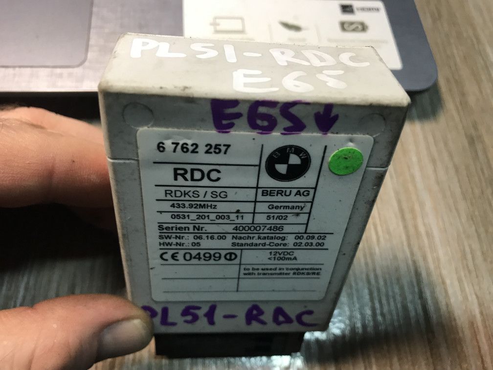 блок контроля давления в шинах BMW 7 серия E65/E66/E67 2003, 3.0 л., M57 D30 (306D2), дизель, АКПП, седан, 6762257