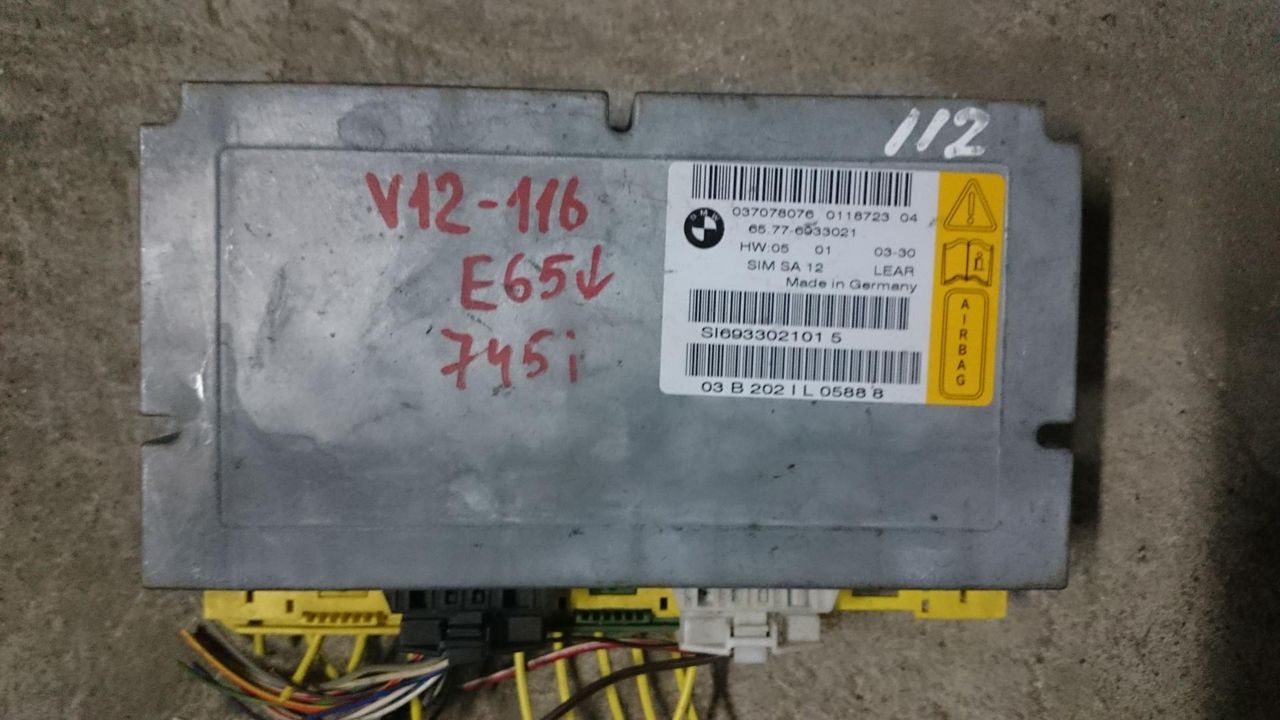 блок AirBag BMW 7 серия E65/E66/E67 2002, 4.4 л., бензин, АКПП, седан, 65776933021, 037078076