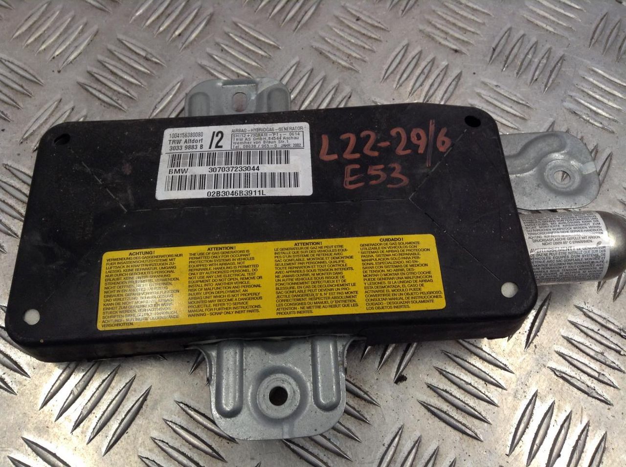 подушка безопасности дверная BMW X5 E53 2001, 4.6 л., M62 B46 (468S1), бензин, АКПП, внедорожник 5 дв., 3723304