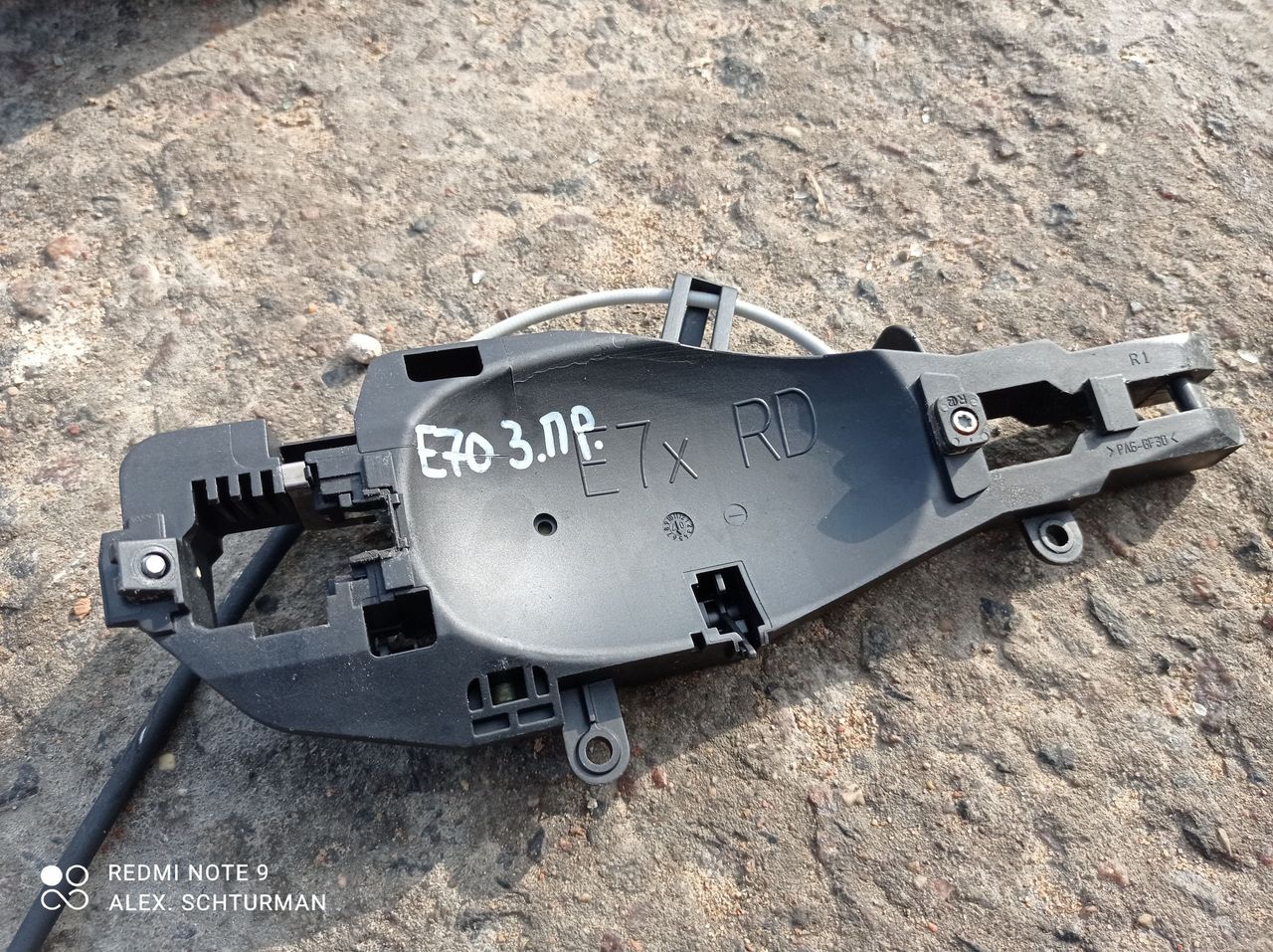 скелет ручки двери задней правой BMW X5 E70 2007, 3.0 л., N52 B30 A, бензин, АКПП, внедорожник 5 дв.