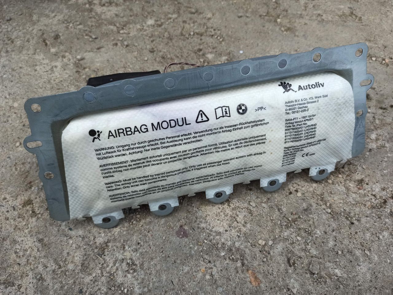 подушка безопасности пассажира BMW 7 серия F01/F02 2011, 3.0 л., N54 B30 A, бензин, седан, 39927366001
